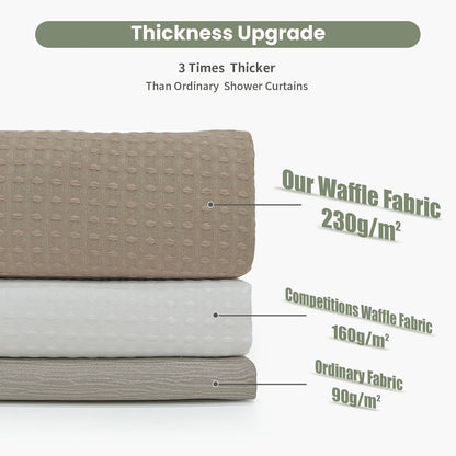 Solid Waffle Weave Shower Curtain
