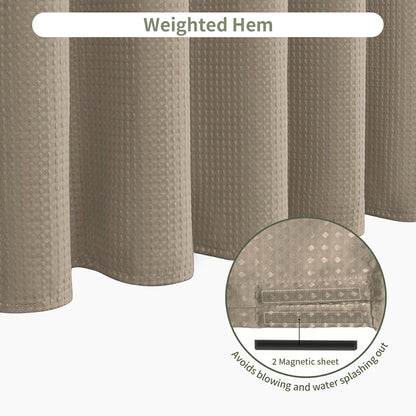 Solid Waffle Weave Shower Curtain