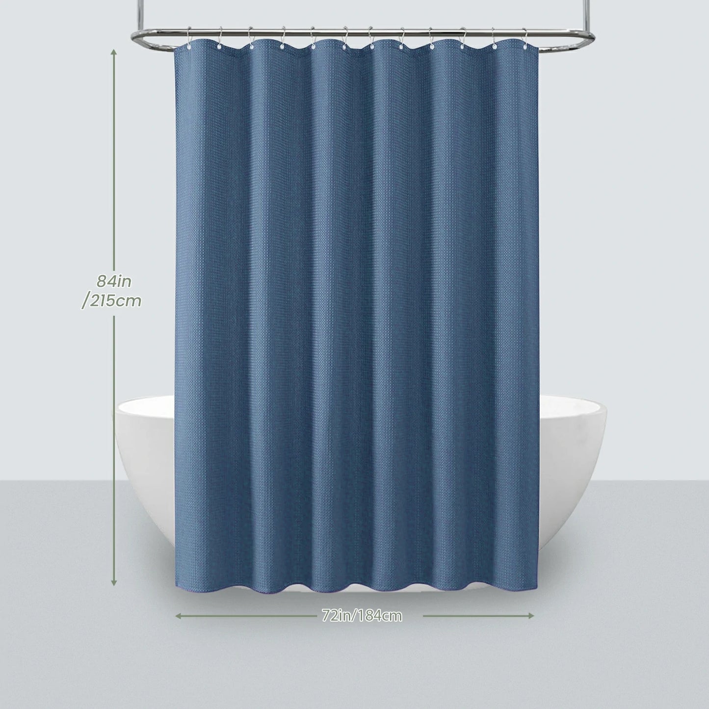 Solid Waffle Weave Shower Curtain