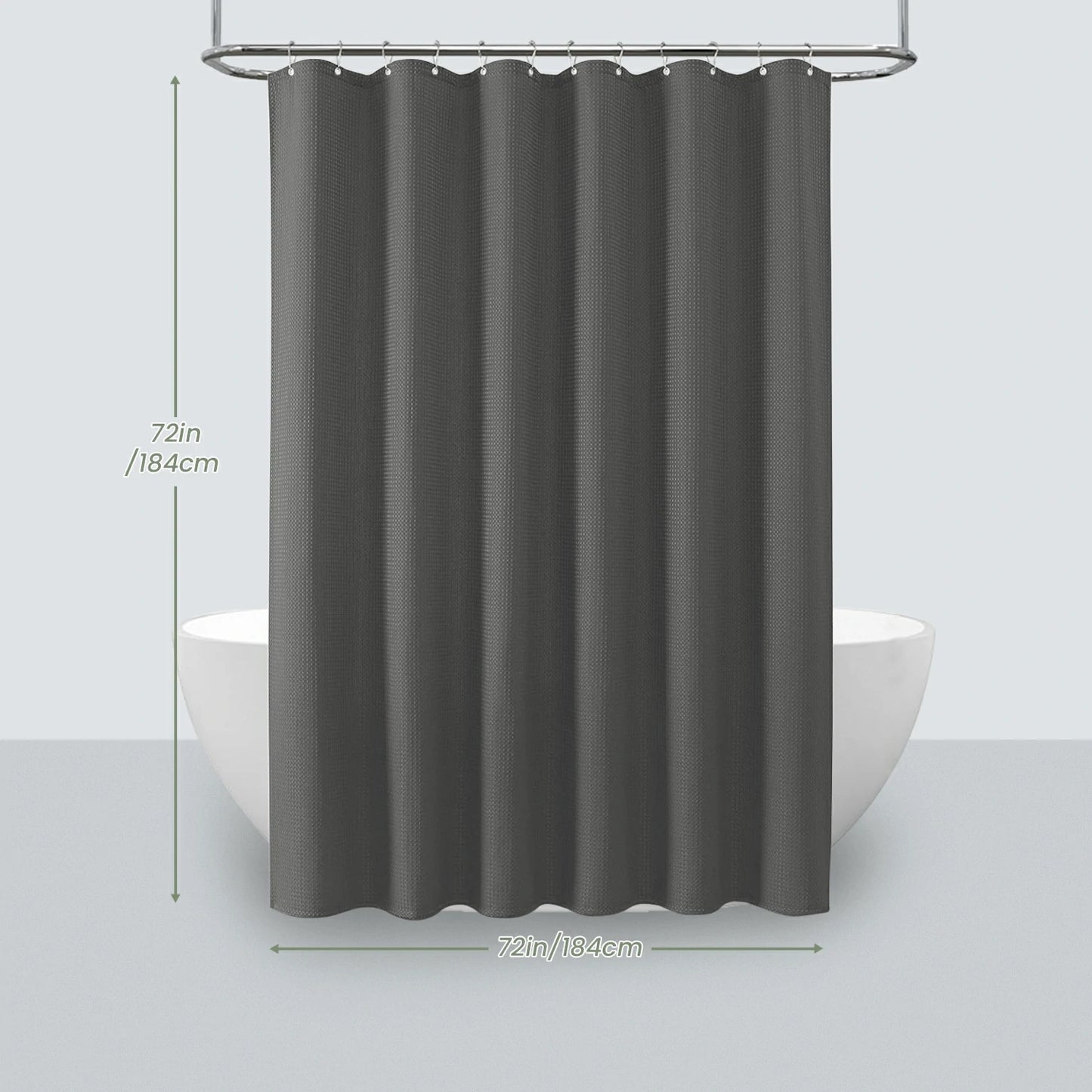 Solid Waffle Weave Shower Curtain