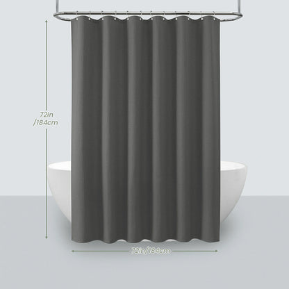 Solid Waffle Weave Shower Curtain