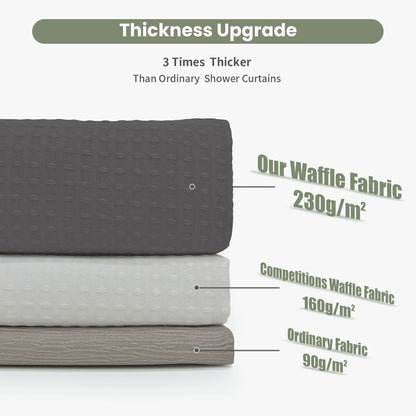 Solid Waffle Weave Shower Curtain