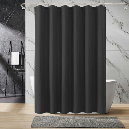 Solid Waffle Weave Shower Curtain