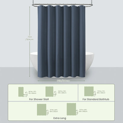 Solid Waffle Weave Shower Curtain