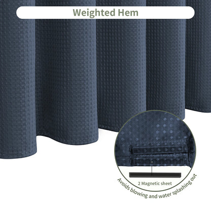 Solid Waffle Weave Shower Curtain