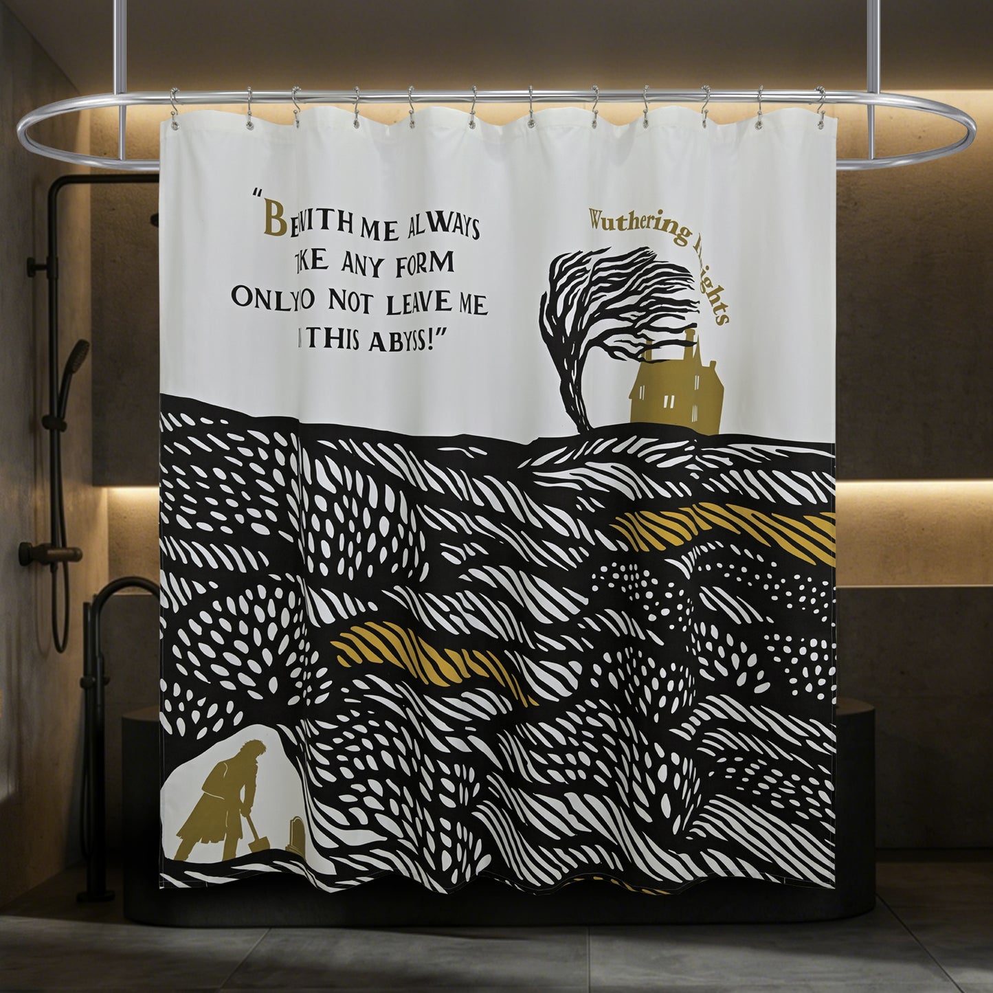 “Embrace the Abyss" Wuthering Height Series Shower Curtain Set