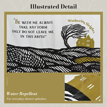 “Embrace the Abyss" Wuthering Height Series Shower Curtain Set