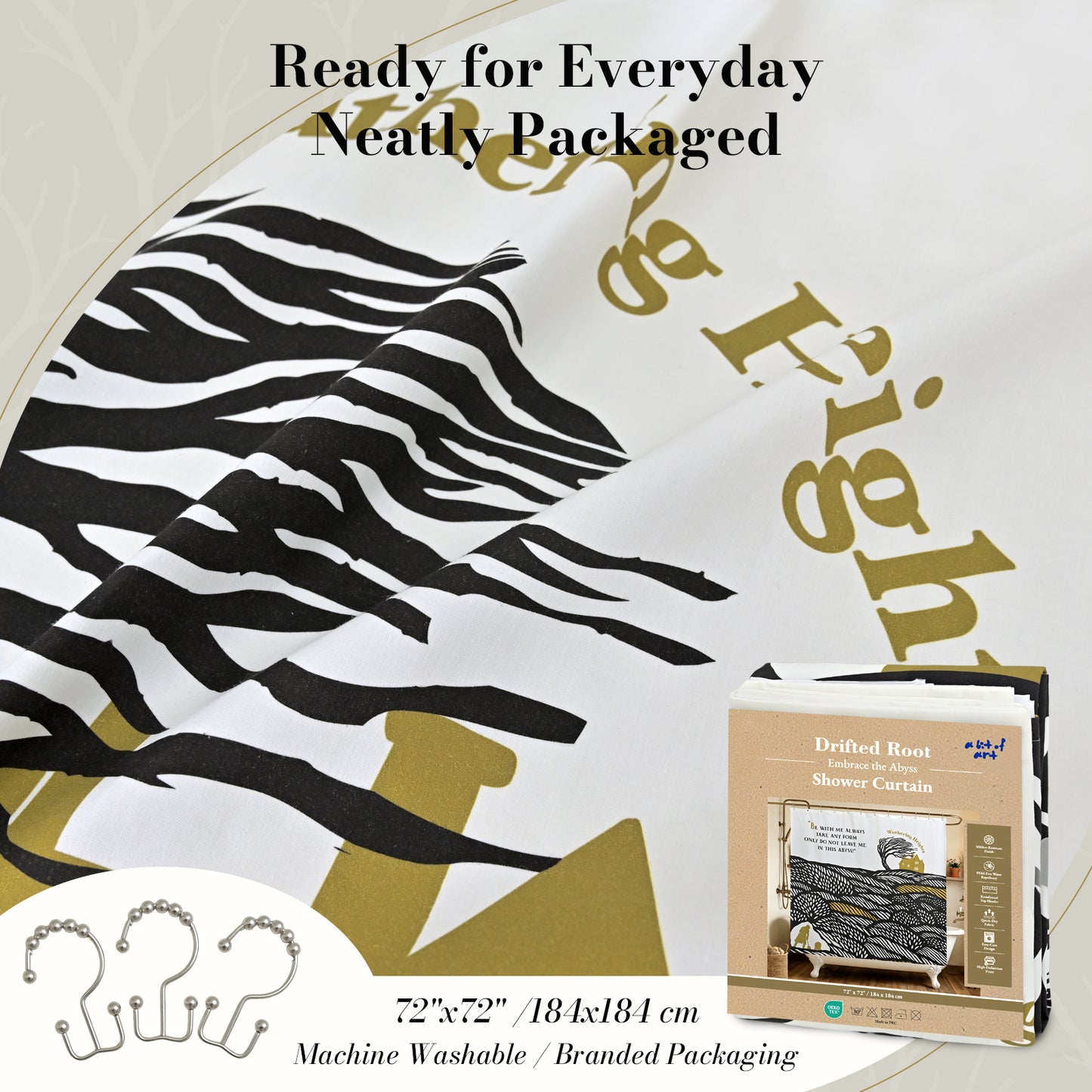“Embrace the Abyss" Wuthering Height Series Shower Curtain Set