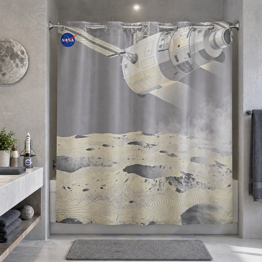 “Lunar Overlook" NASA Series Shower Curtain Set