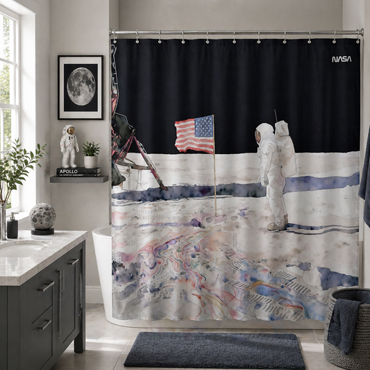“Silent Tranquility" NASA Series Shower Curtain Set
