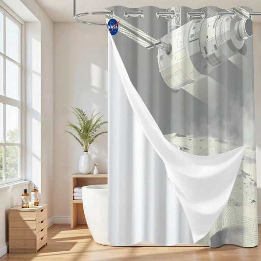“Lunar Overlook" NASA Series Shower Curtain Set