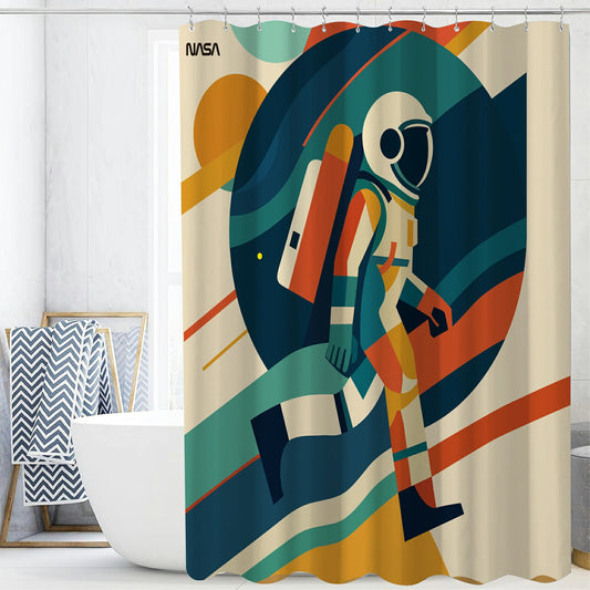 “Orbit Walker" NASA Series Shower Curtain Set