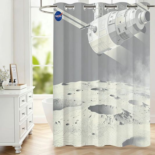 “Lunar Overlook" NASA Series Shower Curtain Set