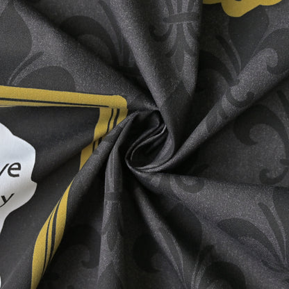 “The Tapestry of Torment" Wuthering Height Series Shower Curtain Set with Gold Fleur-de-Lis
