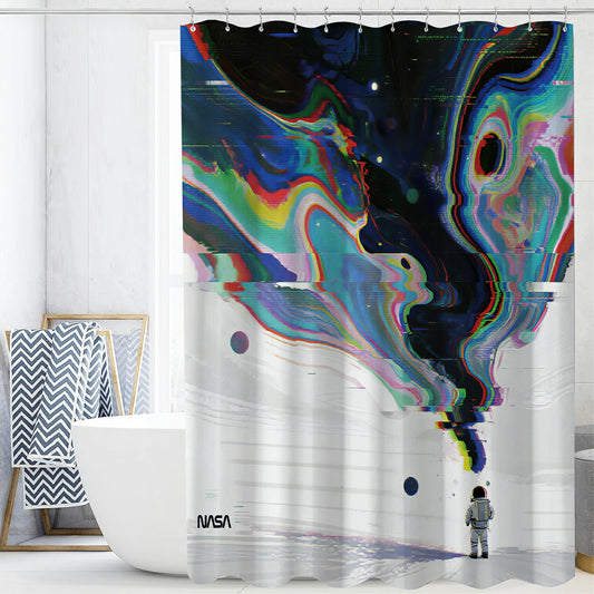 “Cosmic Glitch" NASA Series Shower Curtain Set