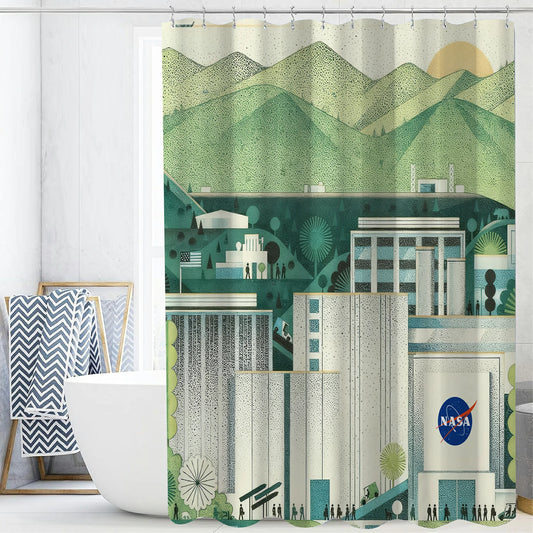 “Green Frontier" NASA Series Shower Curtain Set
