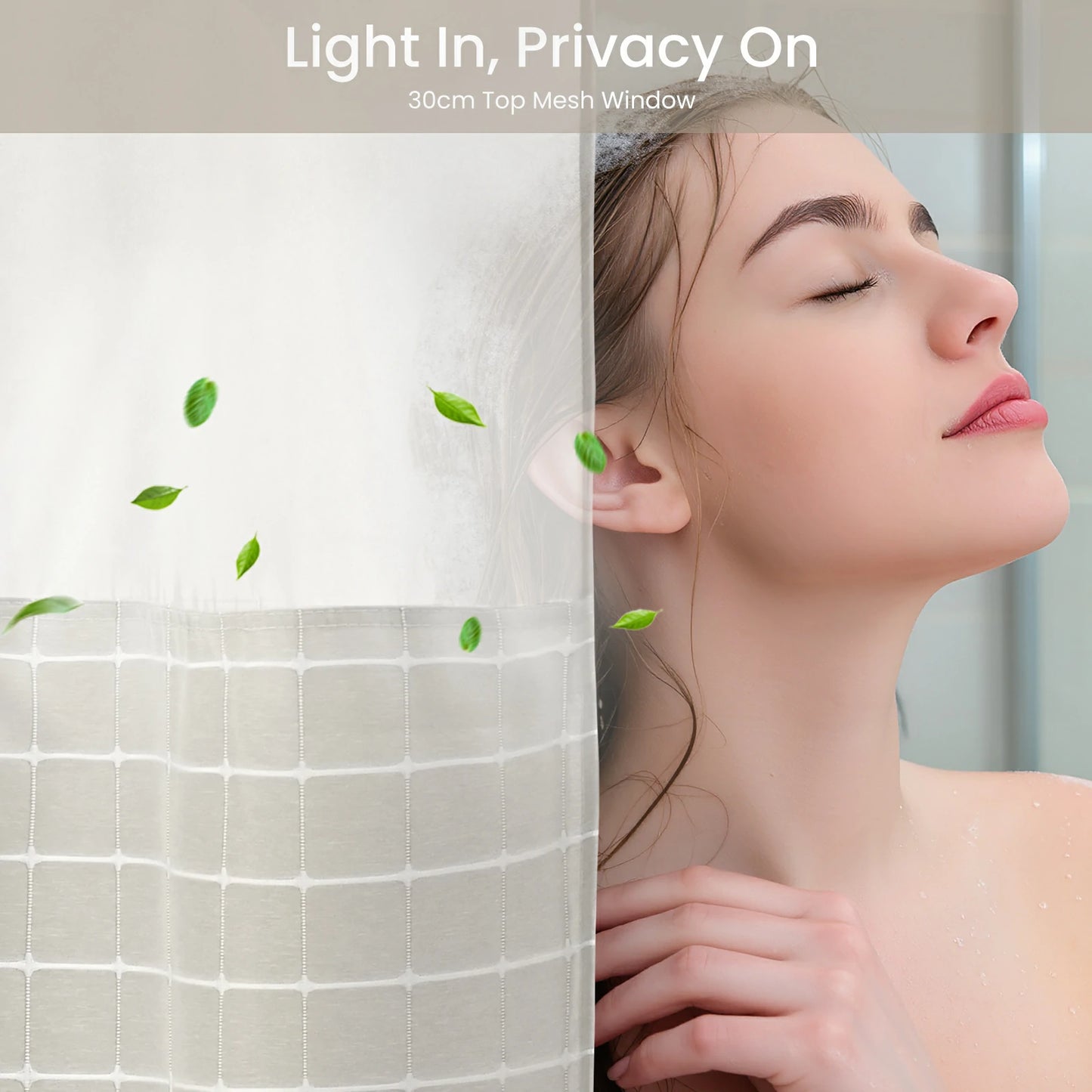 Calm Horizon Series Hookless Shower Curtain Set