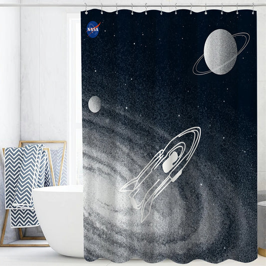 “Starlane Drift" NASA Series Shower Curtain Set