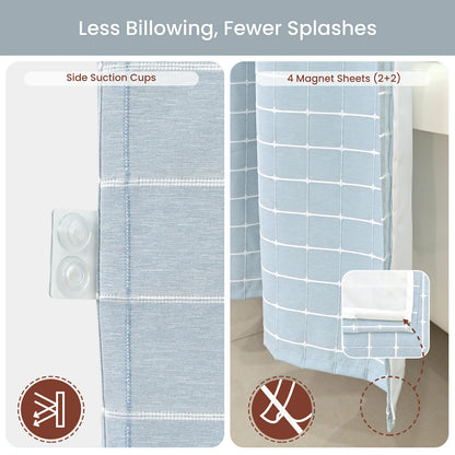 Calm Horizon Series Hookless Shower Curtain Set
