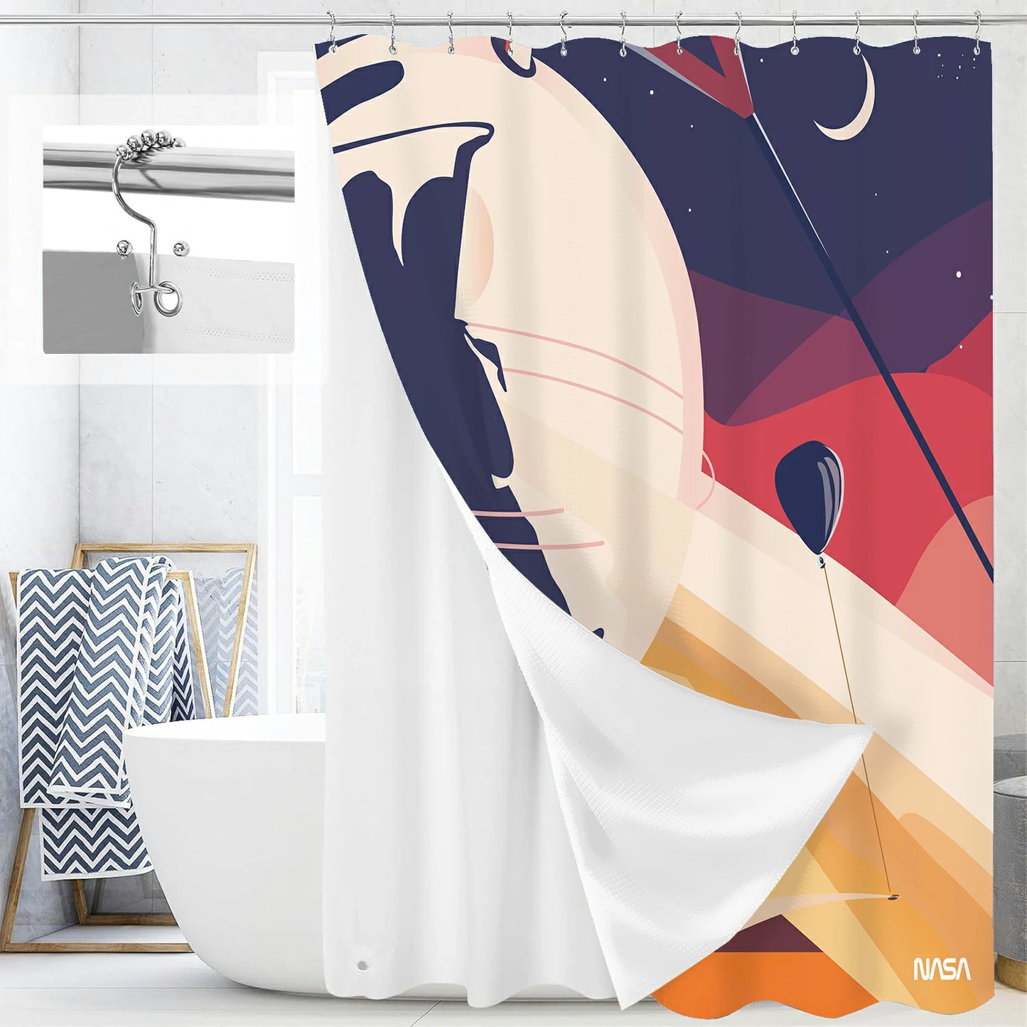 “Orbit of Dreams" NASA Series Shower Curtain Set