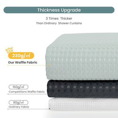Clean Slate Series No Hook Shower Curtain (Gray-Green)