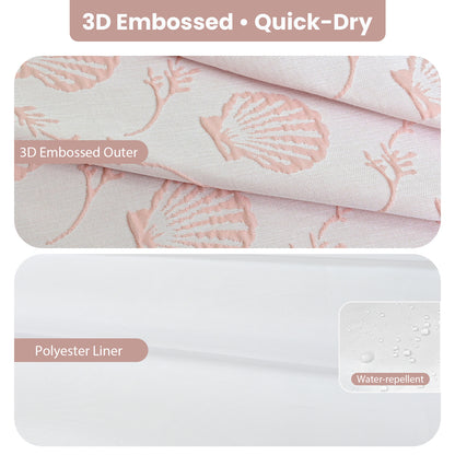 Coastal Loft Series Matelassé Jacquard Shower Curtain (Shell Pink)