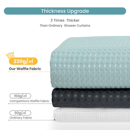 Clean Slate Series No Hook Shower Curtain (Pale Blue)