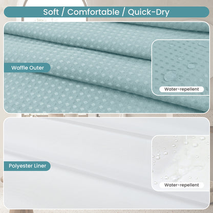 Clean Slate Series No Hook Shower Curtain (Pale Blue)