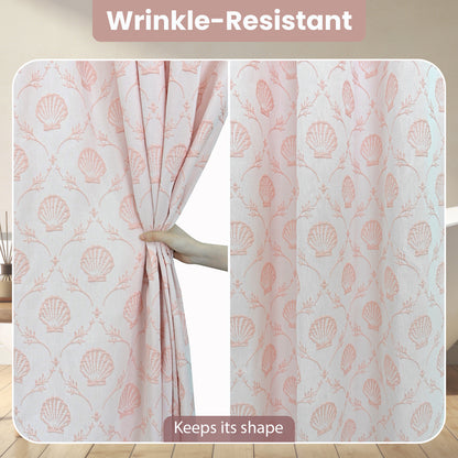Coastal Loft Series Matelassé Jacquard Shower Curtain (Shell Pink)