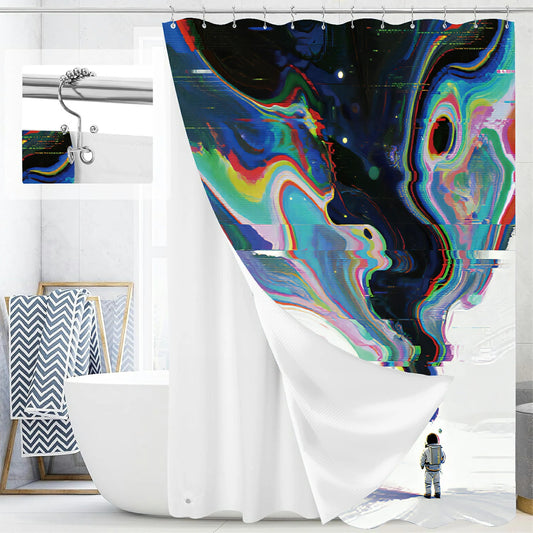 “Cosmic Glitch" NASA Series Shower Curtain Set