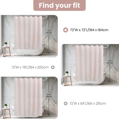Coastal Loft Series Matelassé Jacquard Shower Curtain (Shell Pink)