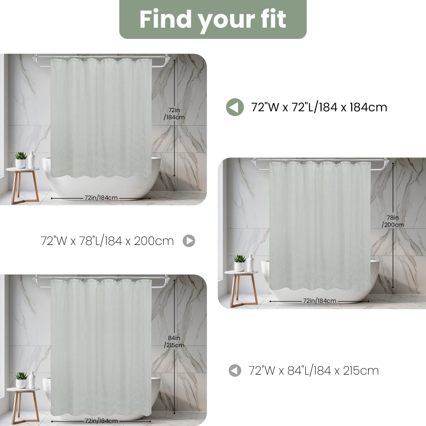 Coastal Loft Series Matelassé Jacquard Shower Curtain (Seafoam Green)