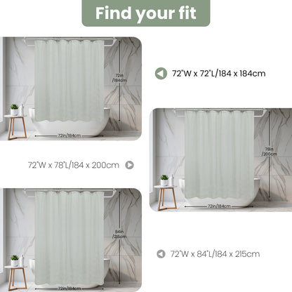 Coastal Loft Series Matelassé Jacquard Shower Curtain (Seafoam Green)