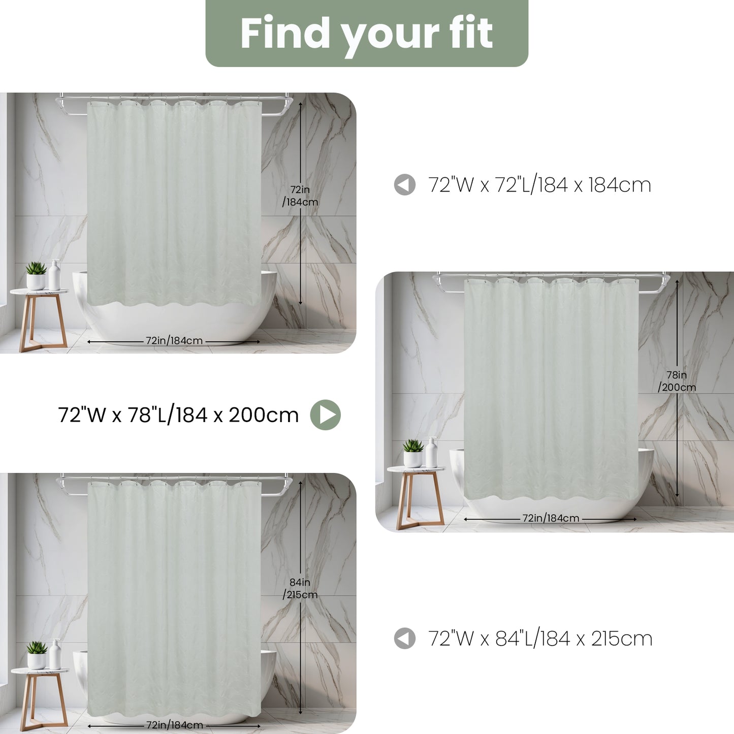 Coastal Loft Series Matelassé Jacquard Shower Curtain (Seafoam Green)