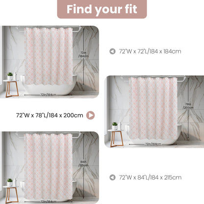 Coastal Loft Series Matelassé Jacquard Shower Curtain (Shell Pink)