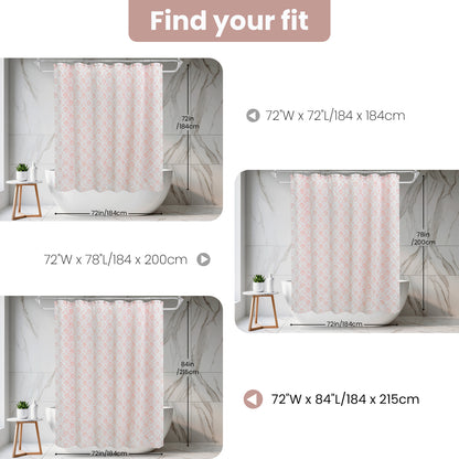 Coastal Loft Series Matelassé Jacquard Shower Curtain (Shell Pink)