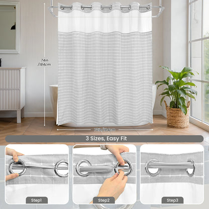 Calm Horizon Series Hookless Shower Curtain Set