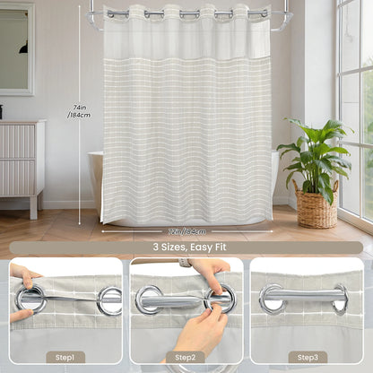Calm Horizon Series Hookless Shower Curtain Set