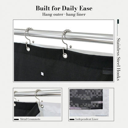 “Eight-Bit Moonwalk" NASA Series Shower Curtain Set