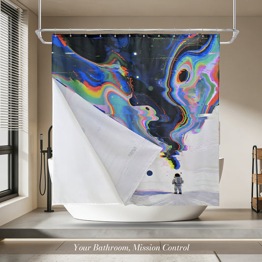 “Cosmic Glitch" NASA Series Shower Curtain Set