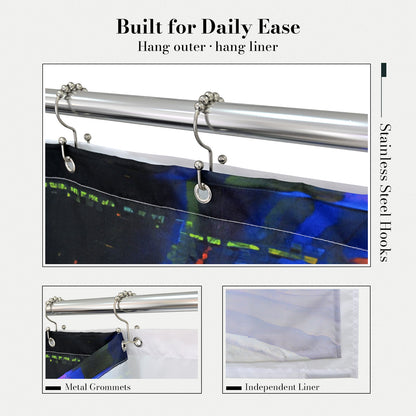 “Cosmic Glitch" NASA Series Shower Curtain Set