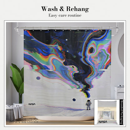 “Cosmic Glitch" NASA Series Shower Curtain Set