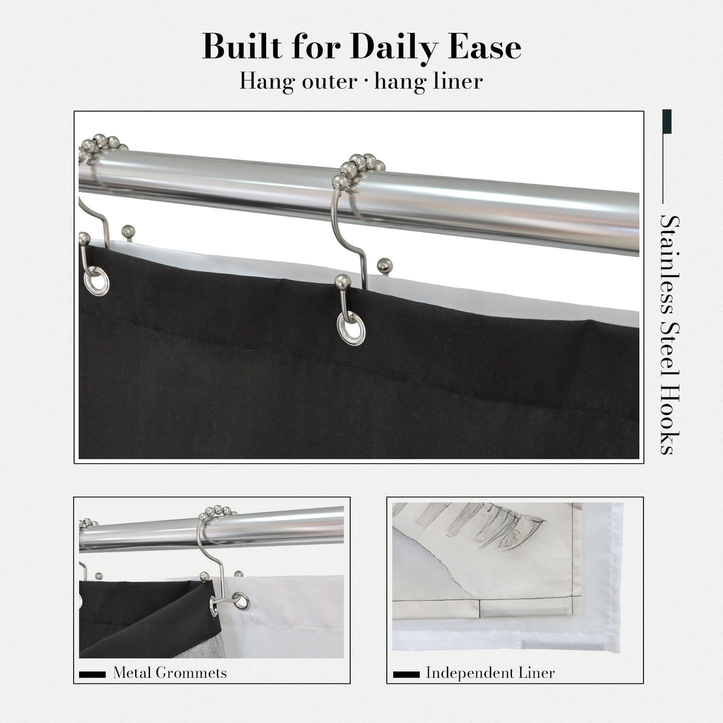 “Silent Tranquility" NASA Series Shower Curtain Set