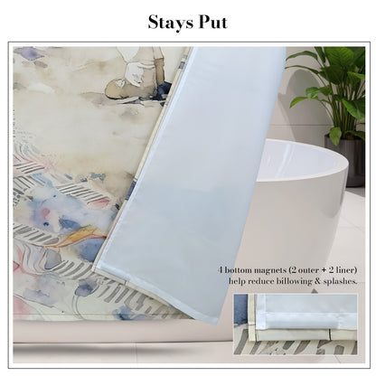 “Silent Tranquility" NASA Series Shower Curtain Set