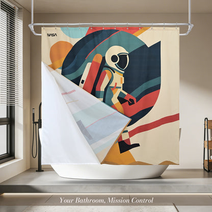 “Orbit Walker" NASA Series Shower Curtain Set