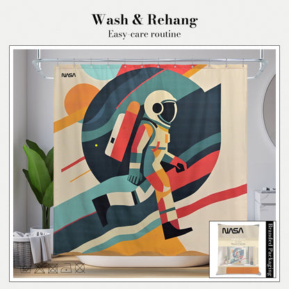 “Orbit Walker" NASA Series Shower Curtain Set