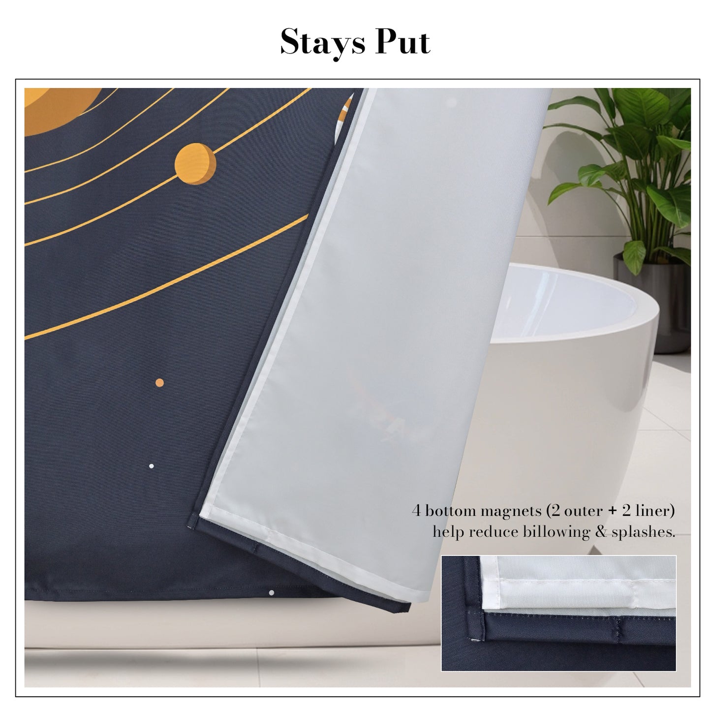 “Golden Orbits" NASA Series Shower Curtain Set