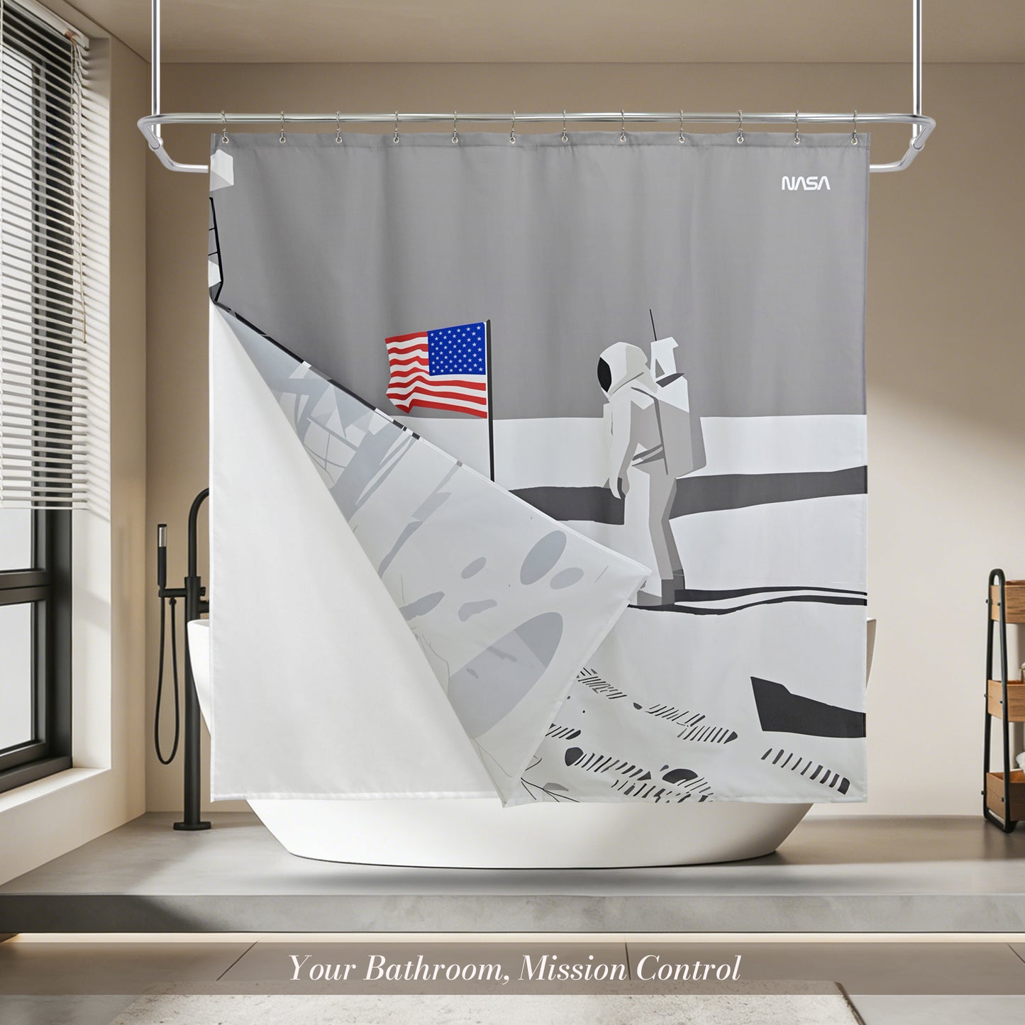 “Silent Tranquility” NASA Series Shower Curtain Set