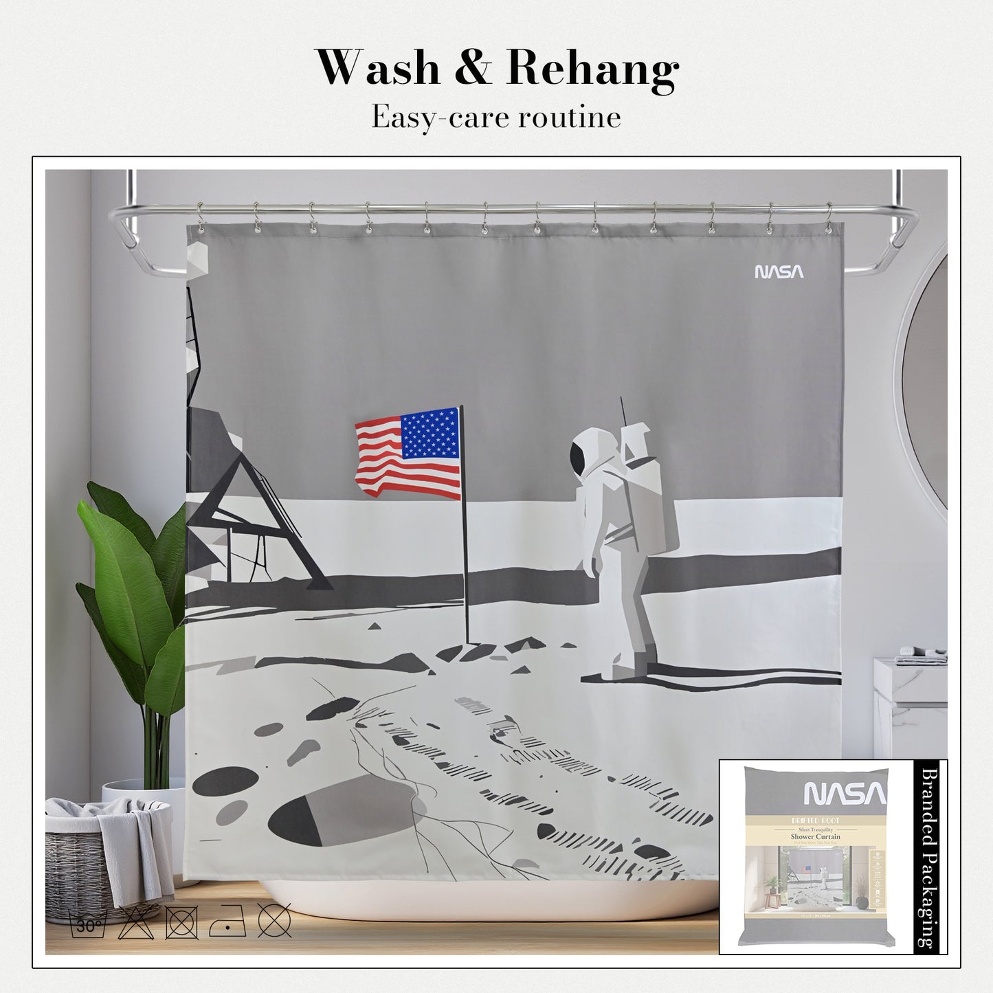 “Silent Tranquility” NASA Series Shower Curtain Set