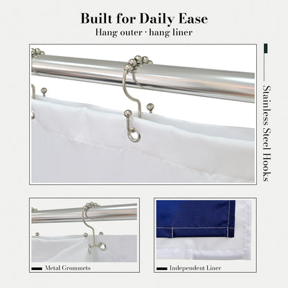 “Celestial Tides" NASA Series Shower Curtain Set